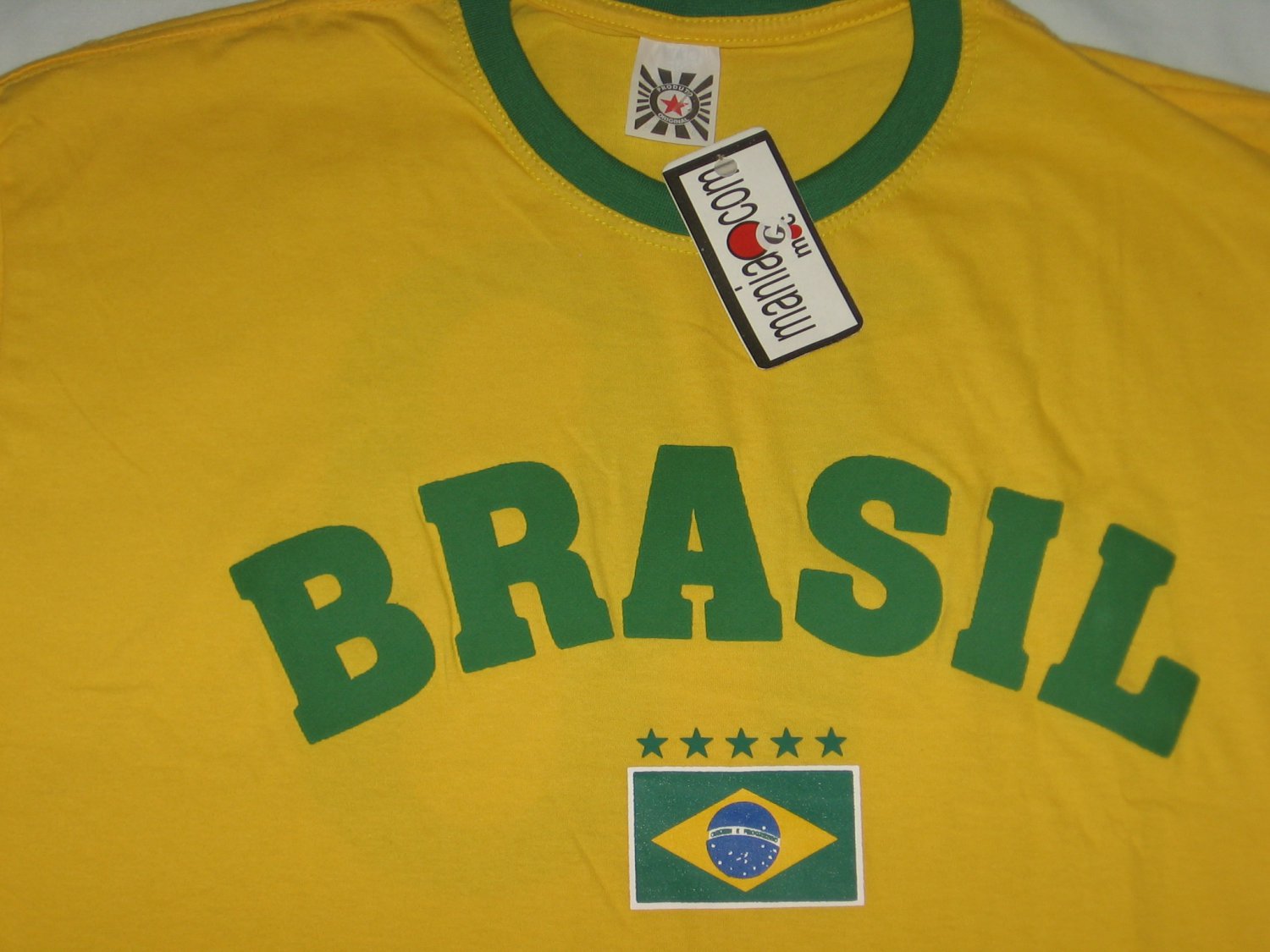 BRASIL Yellow Soccer Shirt with Country Flag Number 10 Bought in Brazil