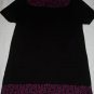 Style and Co. Petite Black Purple Leopard Sweater Top with Pockets Size PS