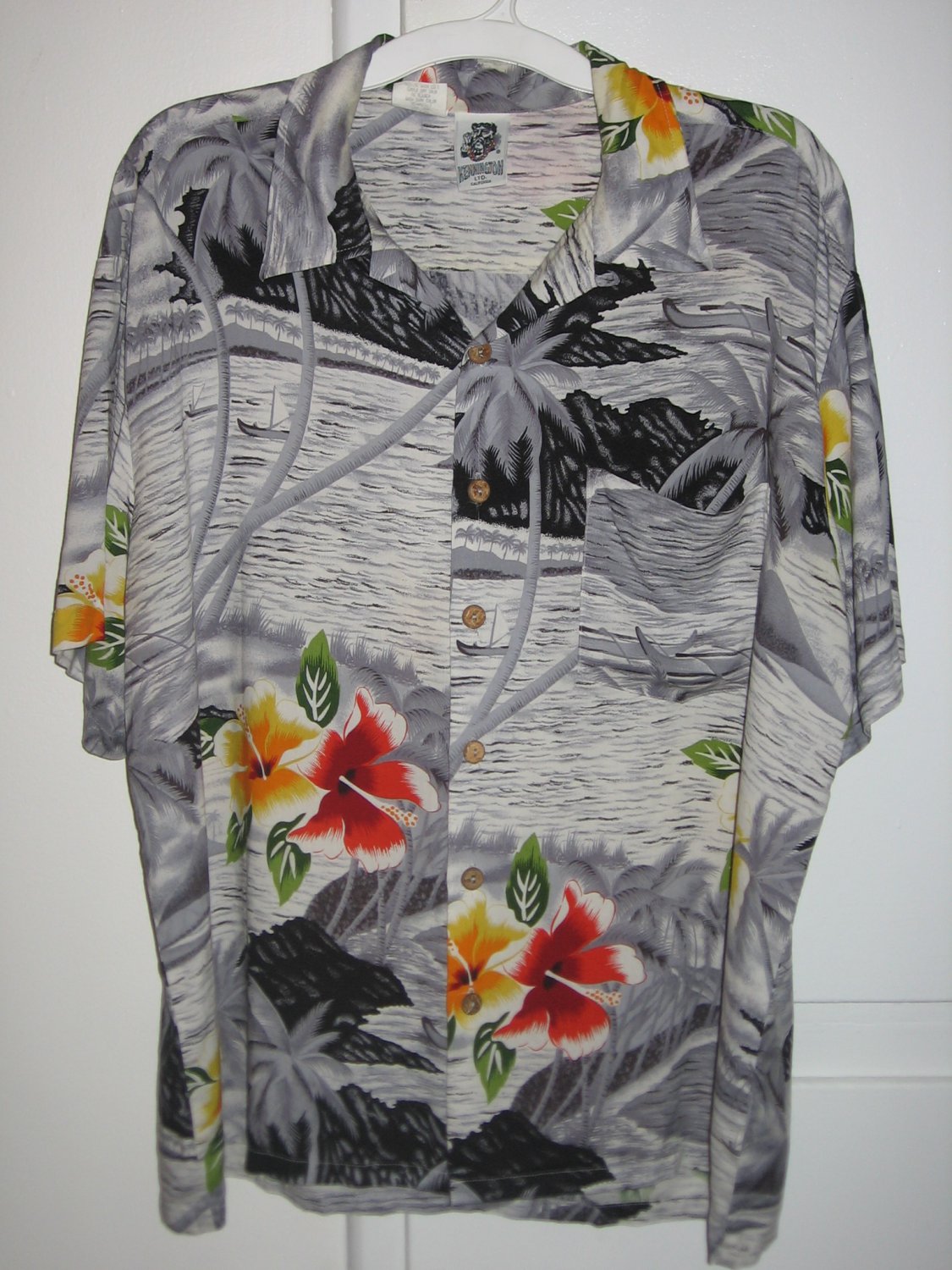 Kennington LTD California Floral Beach Hawaiian Surfer Shirt Mens Size ...