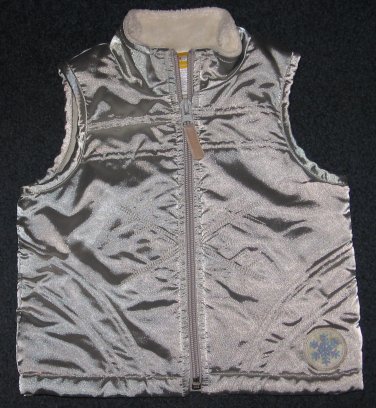The Kids Source TKS Snowflake Fleece Winter Vest Shiny Silver Size 12 Months