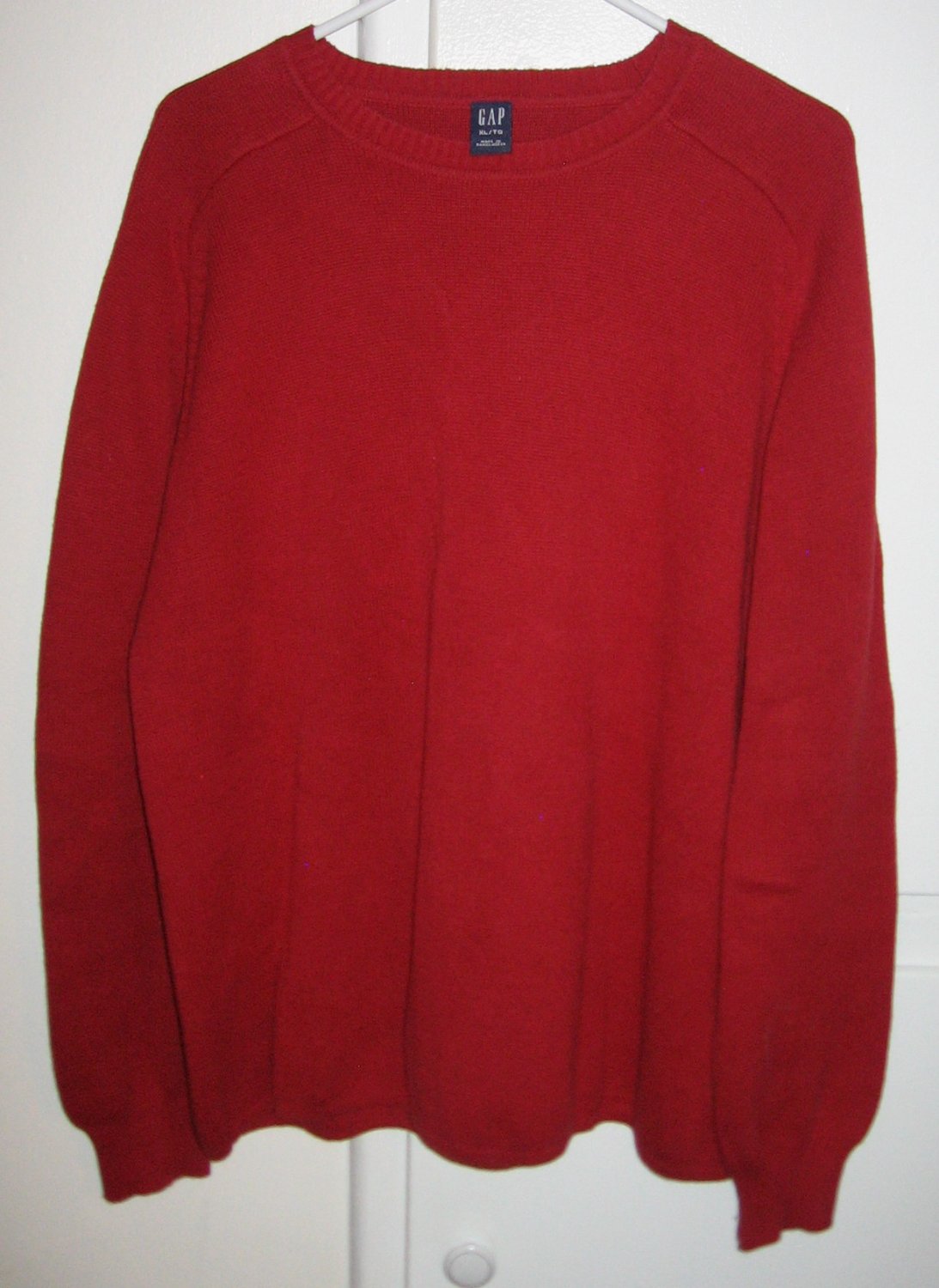 GAP Pullover Crewneck Sweater Red Heavyweight Cotton Mens Size XL