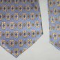 RENE CHAGAL Mens Handmade Silk Tie Necktie Blue Geometric Diamond Design