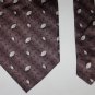 COVONA Collection Mens Silk Tie Necktie Brown with Tan Leaves