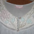 Carriage Court Blue Nightgown Embroidered Trim Pocket Sears Size Small 8-10