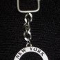 NEW YORK Skyline Metal Souvenir Keychain Key Ring Pewter Finish Screw Lock