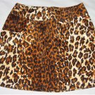 Leopard Animal Print Skirt by Mystic Womens Size Small S Pockets Zipper Rayon