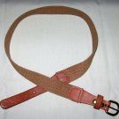 Genuine Leather and Canvas Beige Belt Junior Size 7
