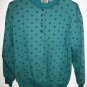 Trend Basics Sweatshirt Green with Black Snowflakes Pullover Shirt Top Size S Small