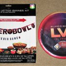 NEW Super Bowl 56 LVI Los Angeles Jumbo 9 foot Banner Kit Plus Paper Plates 2022 NFL Souvenir Lot