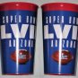 Super Bowl 57 LVII Plastic Party Souvenir Cups Set of 2 NFL Licensed 32 oz. NEW