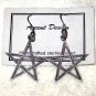 Handcrafted Sterling Silver Drop / Dangle STAR Earrings with Hooks NEW