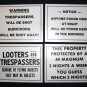 Set of 4 Humorous Funny No Trespassing Signs for Bars Houses Stores Man Caves Garages