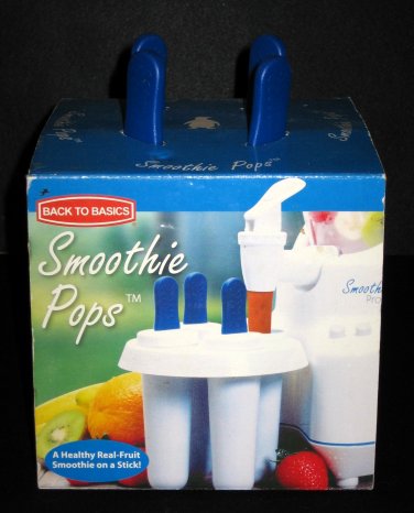Smoothie Pops Maker Back To Basics 4 stick Popsicle Freezer Molds Model SMP4 NEW