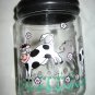 Vintage Glass Jar with COWS and Flowers Glassware from Indonesia