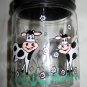 Vintage Glass Jar with COWS and Flowers Glassware from Indonesia