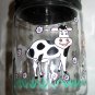 Vintage Glass Jar with COWS and Flowers Glassware from Indonesia