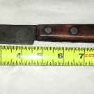 Vintage Geneva Tempered Hi-Carbon USA Knife 4.5 inch Blade Wood Handle Angled Tip