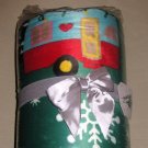 Christmas Holiday Fleece Throw Blanket Xmas Tree Lights Camper Snowflakes NEW