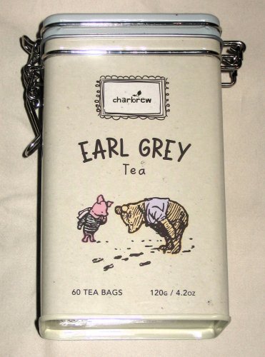 Charbrew Winnie the Pooh EARL GREY Tea Collector Locking Tin 60 Bags Expires 9/2028