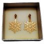 Vintage AVON Gold Tone SNOWFLAKE Post Dangle Pierced EARRINGS 1970's Christmas Jewelry