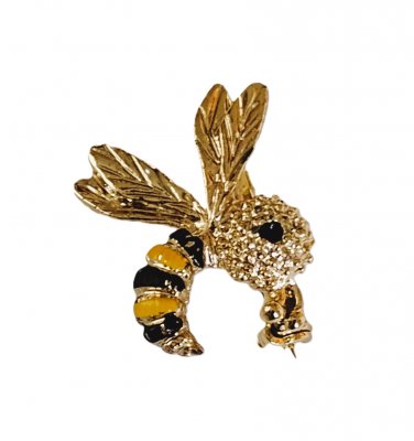 Vintage Gerrys BUMBLE BEE Pin Brooch Lapel Gold Tone Honey Bee Fashion Jewelry