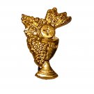 Vintage Communion Eucharist Pin Chalice Grapes Wheat Host Gold Tone Religious
