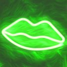 Green Lips LED Neon Sign, Green Lips Wall Light