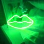 Green Lips LED Neon Sign, Green Lips Wall Light