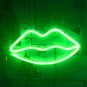 Green Lips LED Neon Sign, Green Lips Wall Light