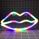 Rainbow Lips LED Neon Sign, Lips Neon Wall Light