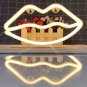 White Lips LED Neon Sign, Lips Neon Wall Light