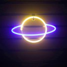 Yellow and Blue Planet LED Neon Sign, Planet Neon Wall Light