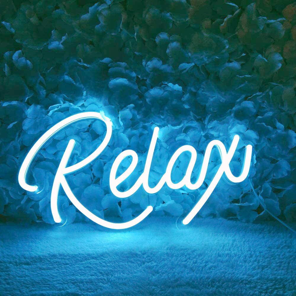 Blue Relax LED Neon Sign, Blue Relax Wall Light