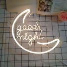 White Goodnight Moon LED Neon Sign, Good Night Light