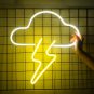 Yellow Lightning Cloud LED Neon Sign, Thundercloud Neon Wall Light