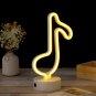 Warm White Music Note LED Neon Lamp, Music Note Neon Lamp, White Desk Lamp