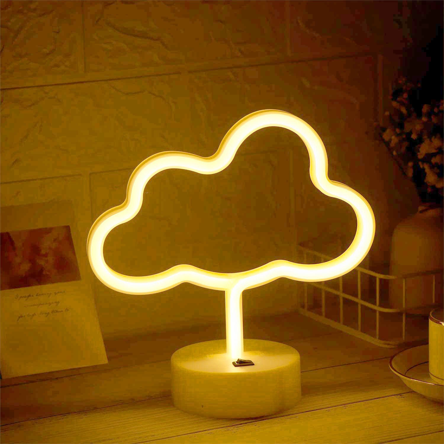 Warm White Cloud LED Neon Lamp, Cloud Neon Lamp, White Desk Lamp
