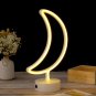 Warm White Moon LED Neon Lamp, Moon Neon Lamp, White Desk Lamp