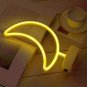 Warm White Moon LED Neon Lamp, Moon Neon Lamp, White Desk Lamp