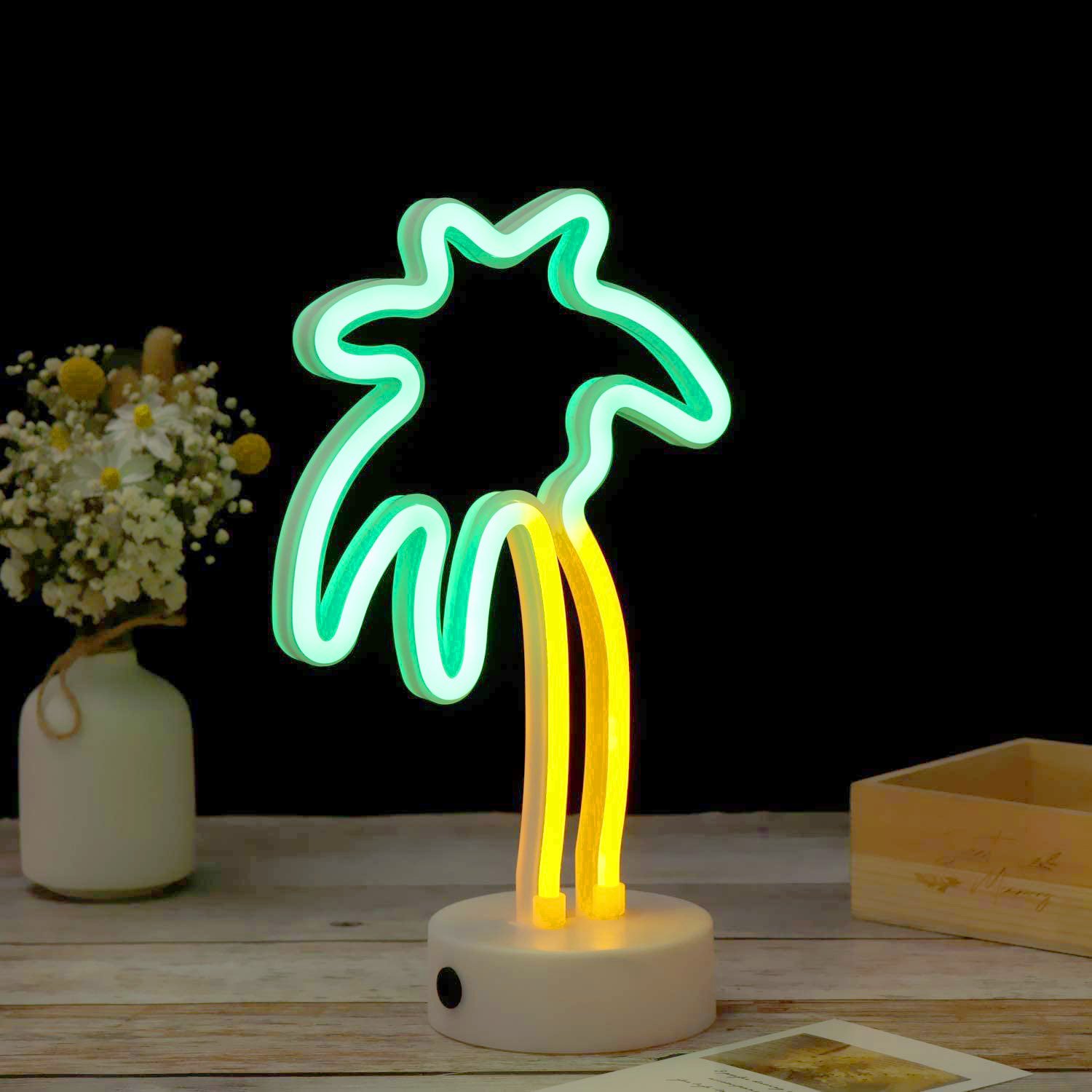 Palm Tree LED Neon Lamp, Palm Tree Neon Lamp, Green Desk Lamp