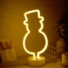 White Snowman LED Neon Lamp, Snowman Neon Lamp, Snowman Desk Lamp