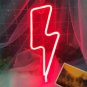 Red Lightning Bolt LED Neon Sign, Lightning Wall Light