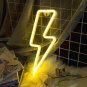 Yellow Lightning Bolt LED Neon Sign, Lightning Wall Light