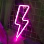 Pink Lightning Bolt LED Neon Sign, Lightning Wall Light
