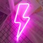 Pink Lightning Bolt LED Neon Sign, Lightning Wall Light