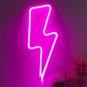 Pink Lightning Bolt LED Neon Sign, Lightning Wall Light