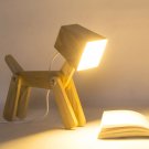 Warm White Wooden Stick-Dog Desk Lamp, Wooden Desk Lamp
