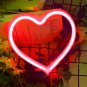 Red Heart LED Neon Sign, Heart Wall Light