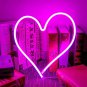 Large Pink Heart LED Neon Sign, Heart Wall Light