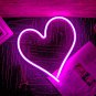 Large Pink Heart LED Neon Sign, Heart Wall Light